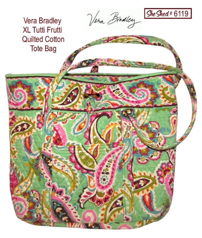 Vera Bradley XL Tutti Frutti Quilted Cotton Tote Bag Retired Summer 2013