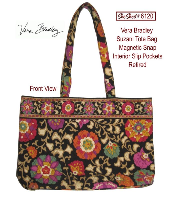 Vera Bradley Suzani Quilted Cotton Tote Bag Retired Magnetic Snap 2013