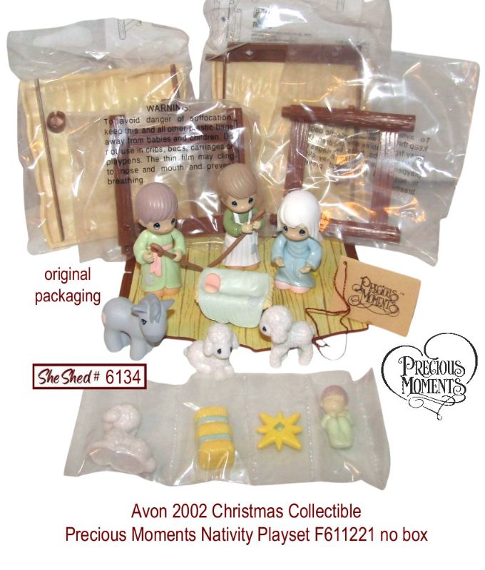 Avon Precious Moments Nativity Playset 2002 Enesco F611221 Christmas Complete