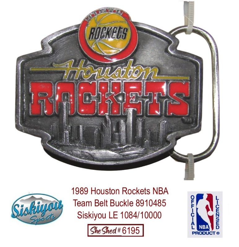 1989 Houston Rockets NBA Team Belt Buckle 8910485 Siskiyou LE 1084/10000