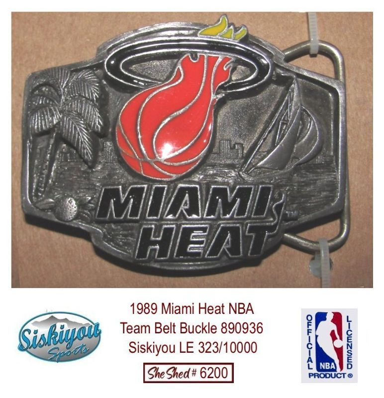 1989 Miami Heat NBA Team Belt Buckle 890935 Siskiyou LE 323/10000