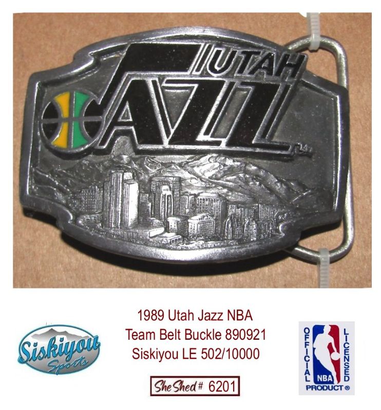 1989 Utah Jazz NBA Team Belt Buckle 890921 Siskiyou LE 502/10000