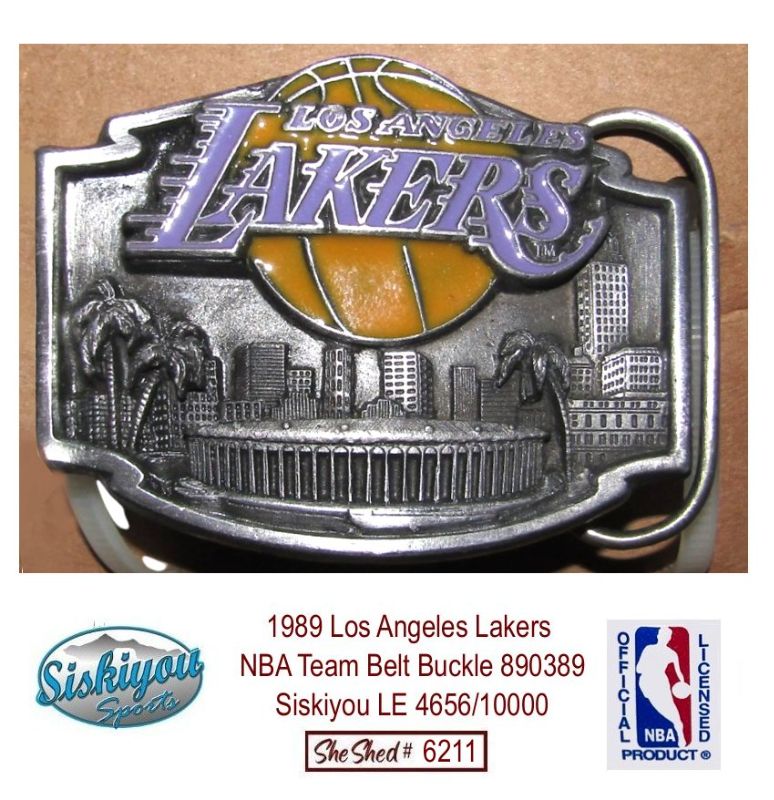 1989 Los Angeles Lakers NBA Team Belt Buckle 890389 Siskiyou LE 4656/10000