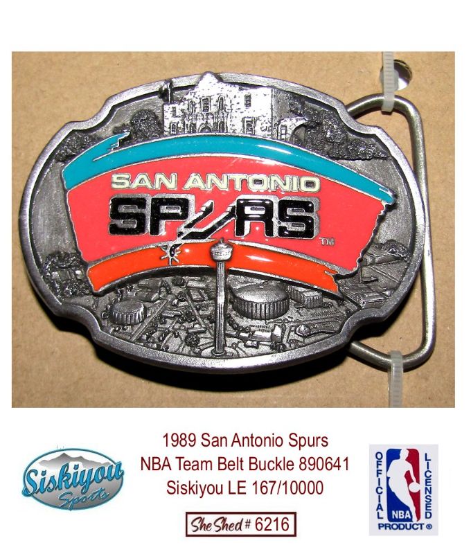 1989 San Antonio Spurs NBA Team Belt Buckle 890641 Siskiyou LE 167/10000