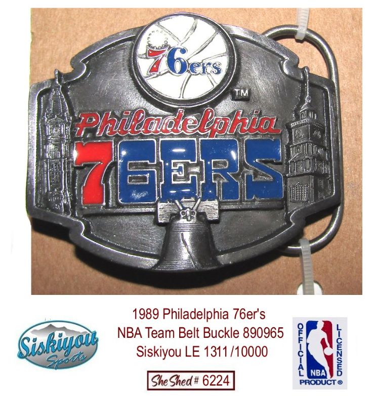 1989 Philadelphia 76er's NBA Team Belt Buckle 890965 Siskiyou LE 1311/10000