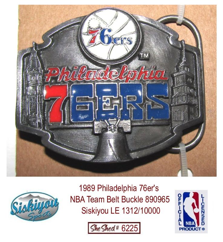 1989 Philadelphia 76er's NBA Team Belt Buckle 890965 Siskiyou LE 1312/10000
