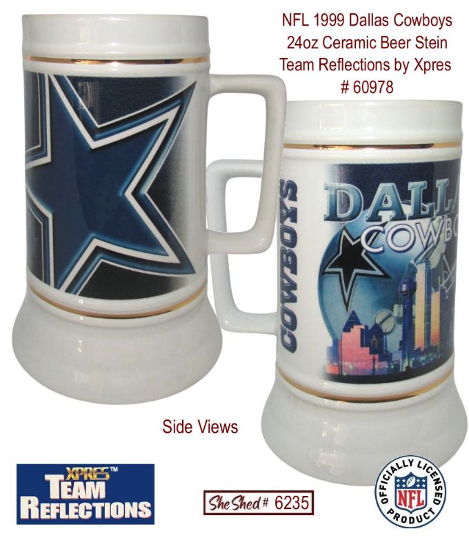 NFL 1999 Dallas Cowboys 24oz Ceramic Beer Stein Team Reflections by Xpres 60978