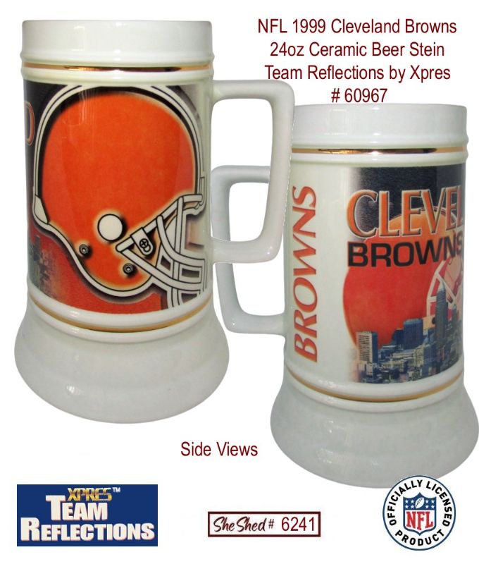 Vintage 1999 Cleveland Browns 24oz Beer Stein Xpres Team Reflections NFL