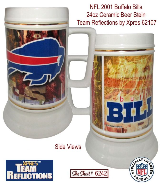 Vintage 2001 Buffalo Bills 24oz Beer Stein Xpres Team Reflections NFL