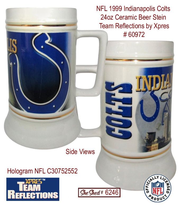 NFL 1999 Indianapolis Colts 24oz Beer Stein Team Reflections by Xpres 60972