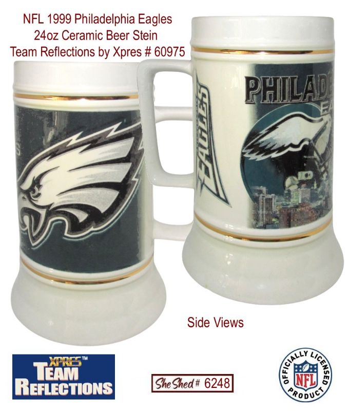NFL 1999 Philadelphia Eagles 24oz Beer Stein Team Reflections by Xpres 60975