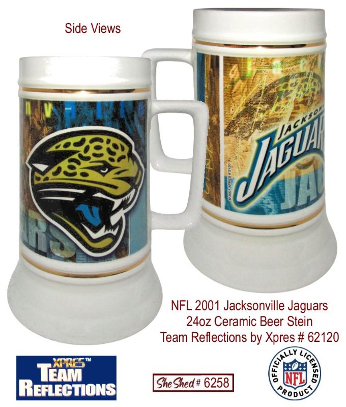 NFL 2001 Jacksonville Jaguars 24oz Beer Stein Team Reflections by Xpres 62120