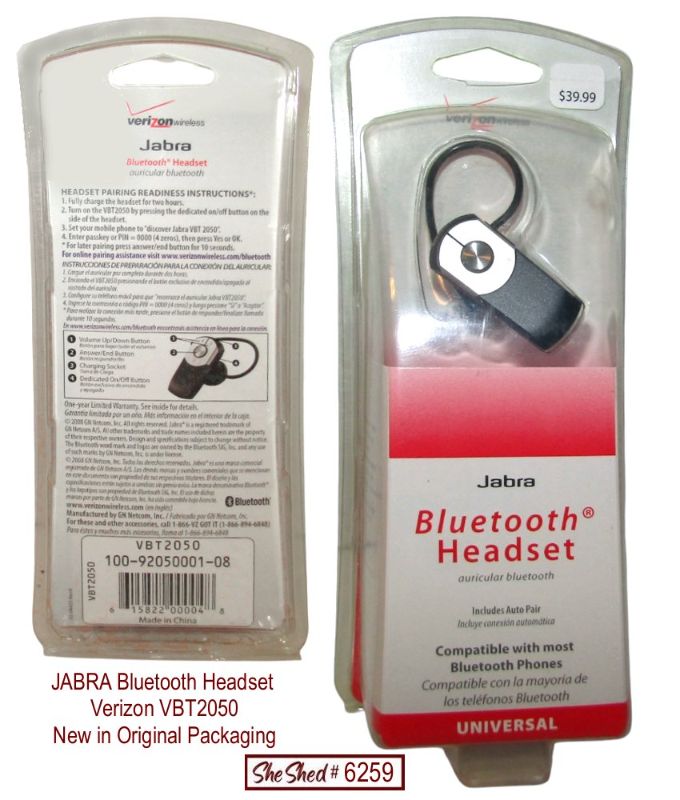 Jabra VBT2050 Universal Bluetooth Headset Verizon Wireless New Sealed