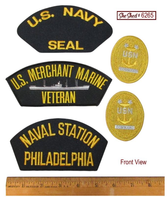 Lot 5 US Navy Patches Navy SEAL Merchant Marine Veteran USN Command Philadelphia