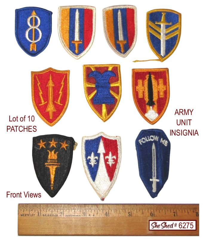 Lot of 10 U.S. Army Unit Insignia Embroidered Military Patches Assorted