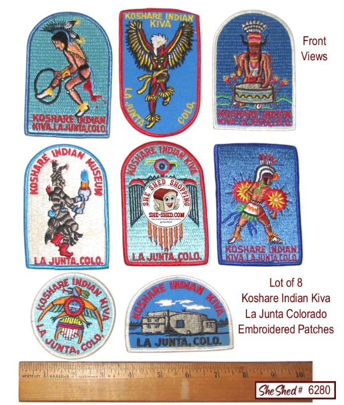 Lot of 8 Koshare Indian Kiva La Junta Colorado Embroidered Patches VGC