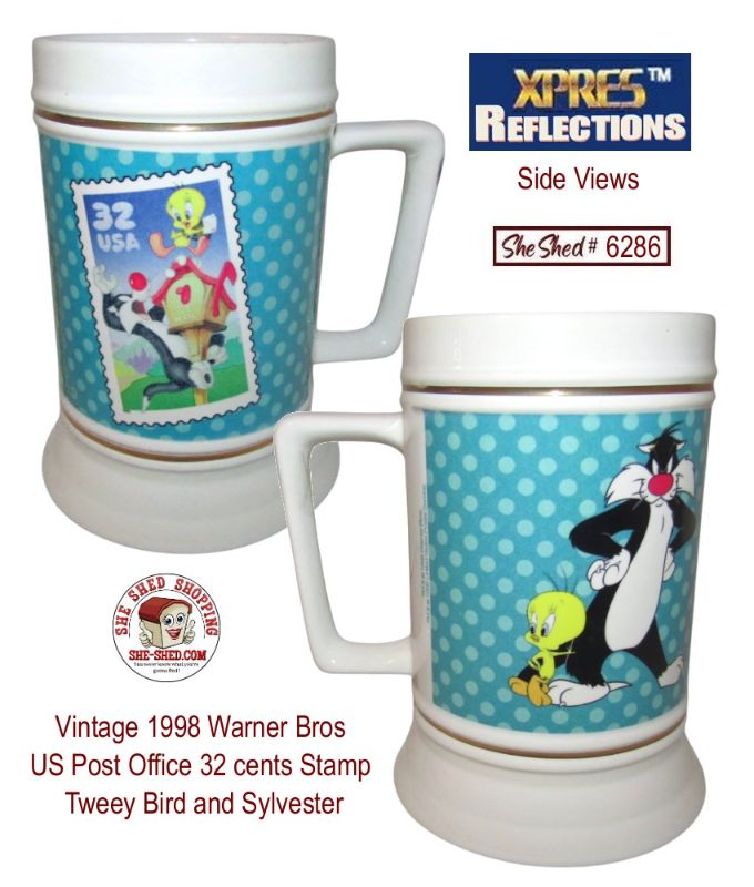 Vintage 1998 Warner Bros US Post Office 32 cents Stamp Tweety Bird and Sylvester