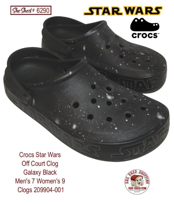 Crocs Star Wars Off Court Clog Galaxy Black Men's 7 Women's 9 Clogs 209904-001