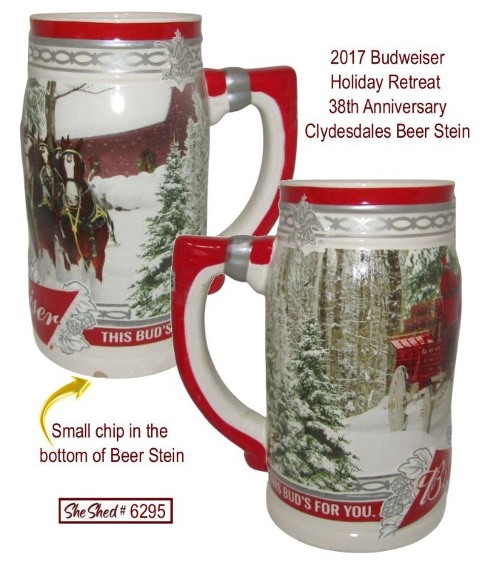 2017 Budweiser Holiday Retreat 38th Anniversary Clydesdale Beer Stein
