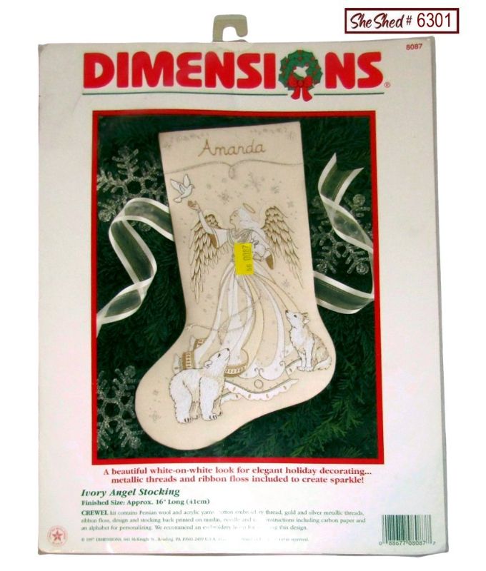 Vintage Dimensions Christmas Angel 16" Personalized Stocking Kit NEW 8087