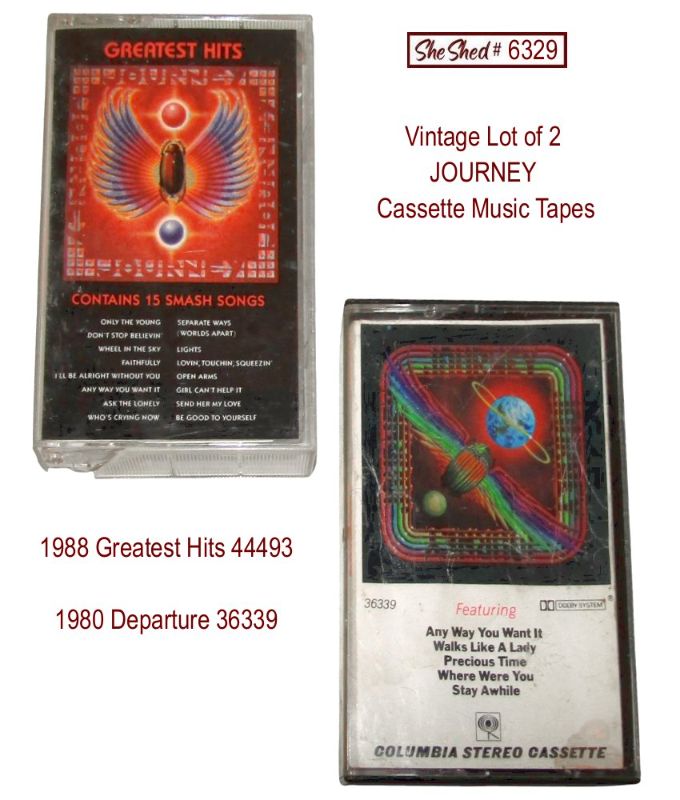 Vintage Lot of 2 Journey Cassette Tapes Greatest Hits Departure 1980 1988